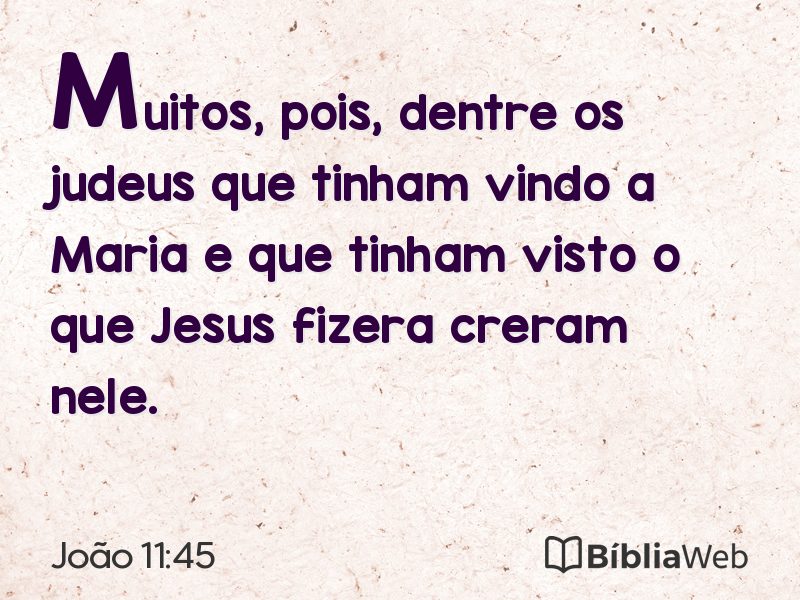 João 11:45 em imagem para compartilhar