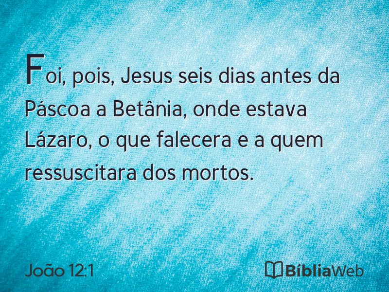 João 12:1 em imagem para compartilhar