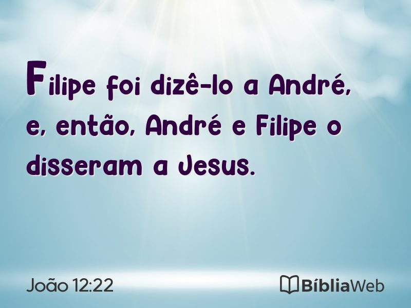 João 12:22 em imagem para compartilhar