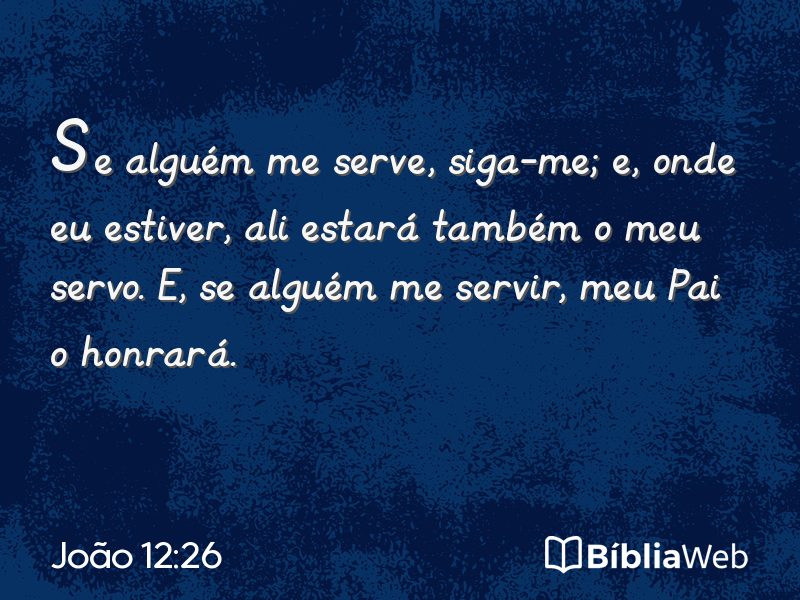 João 12:26 em imagem para compartilhar