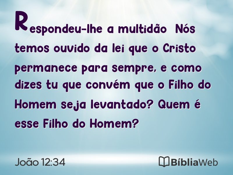 João 12:34 em imagem para compartilhar