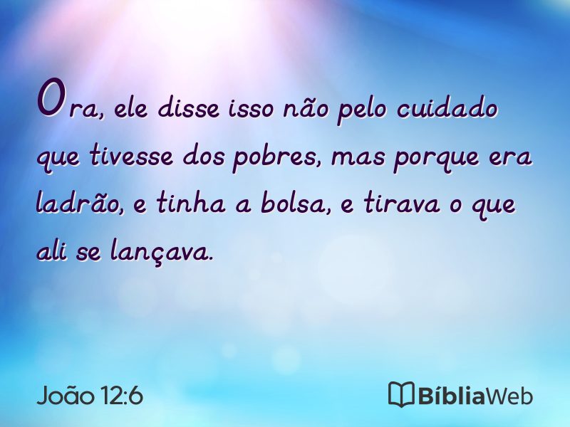 João 12:6 em imagem para compartilhar