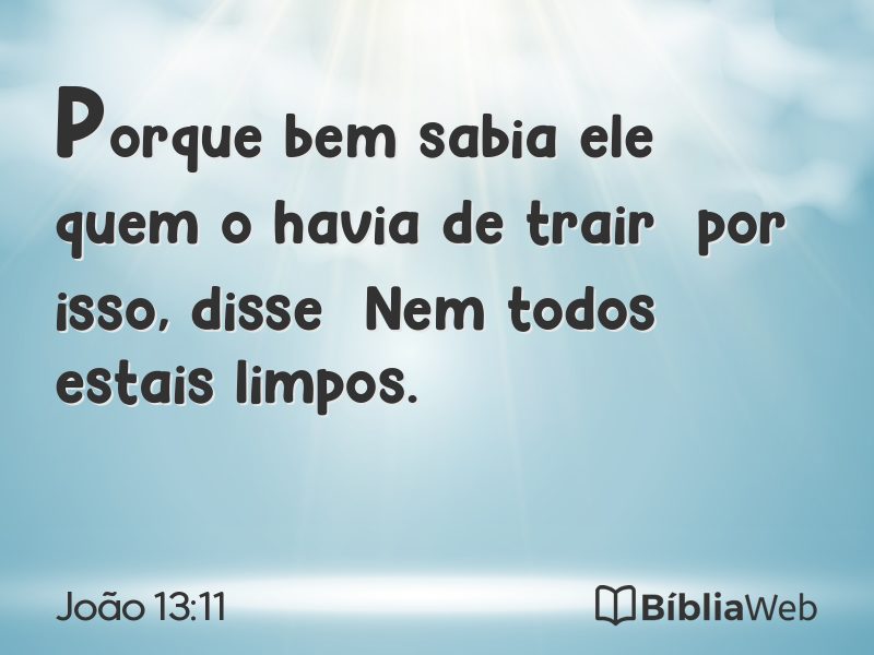 João 13:11 em imagem para compartilhar