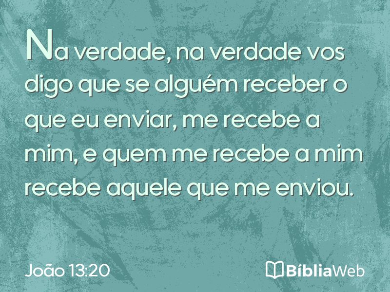 João 13:20 em imagem para compartilhar