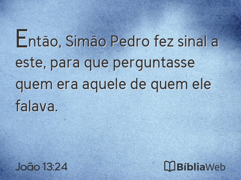 João 13:24 em imagem para compartilhar