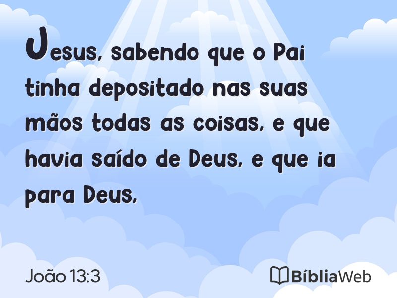 João 13:3 em imagem para compartilhar