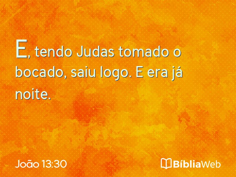 João 13:30 em imagem para compartilhar