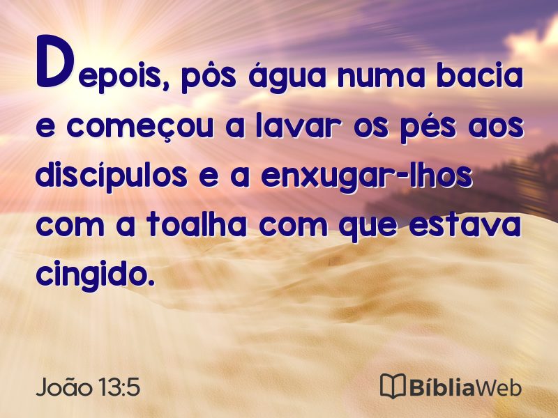 João 13:5 em imagem para compartilhar