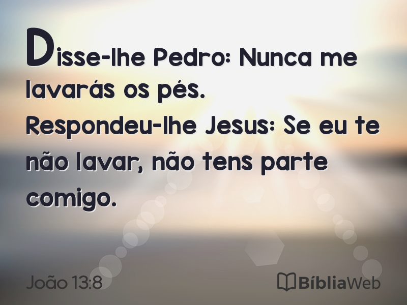 João 13:8 em imagem para compartilhar
