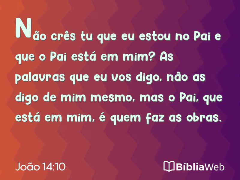 João 14:10 em imagem para compartilhar