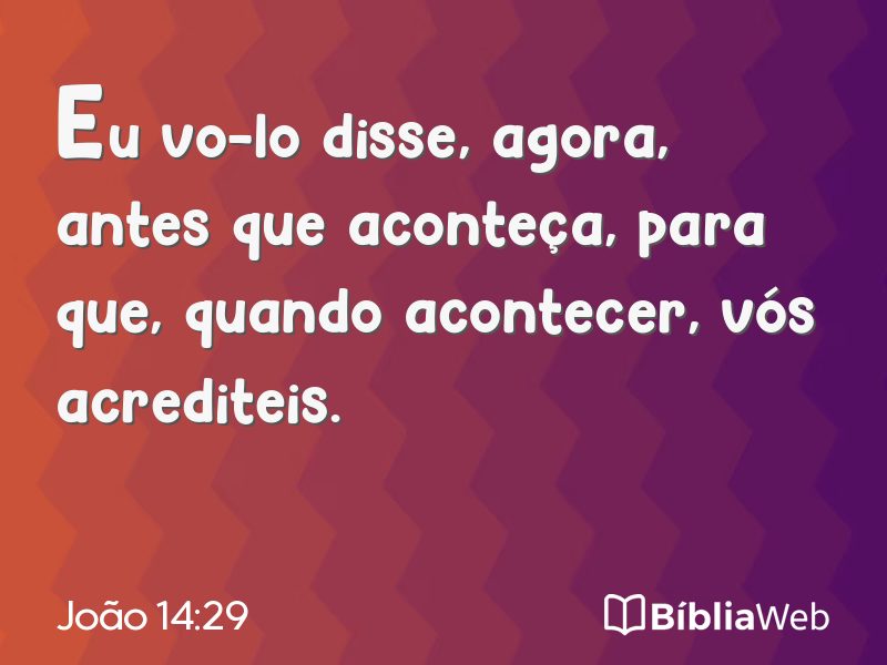 João 14:29 em imagem para compartilhar