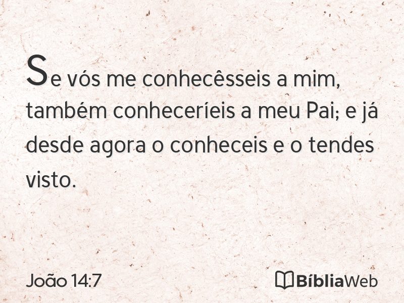 João 14:7 em imagem para compartilhar
