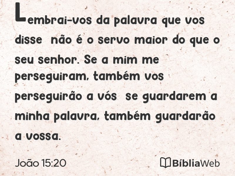 João 15:20 em imagem para compartilhar