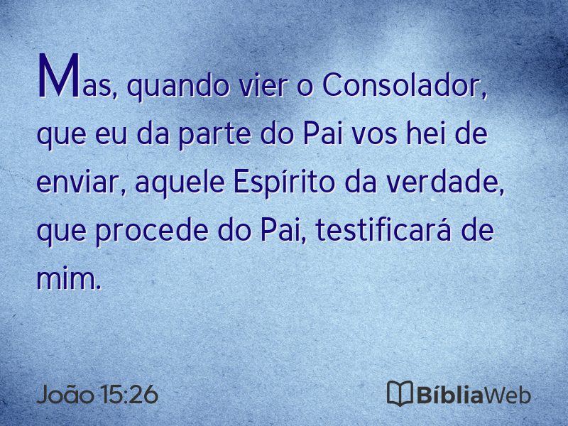 João 15:26 em imagem para compartilhar