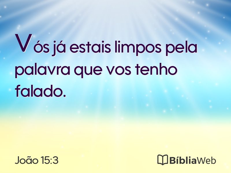 João 15:3 em imagem para compartilhar
