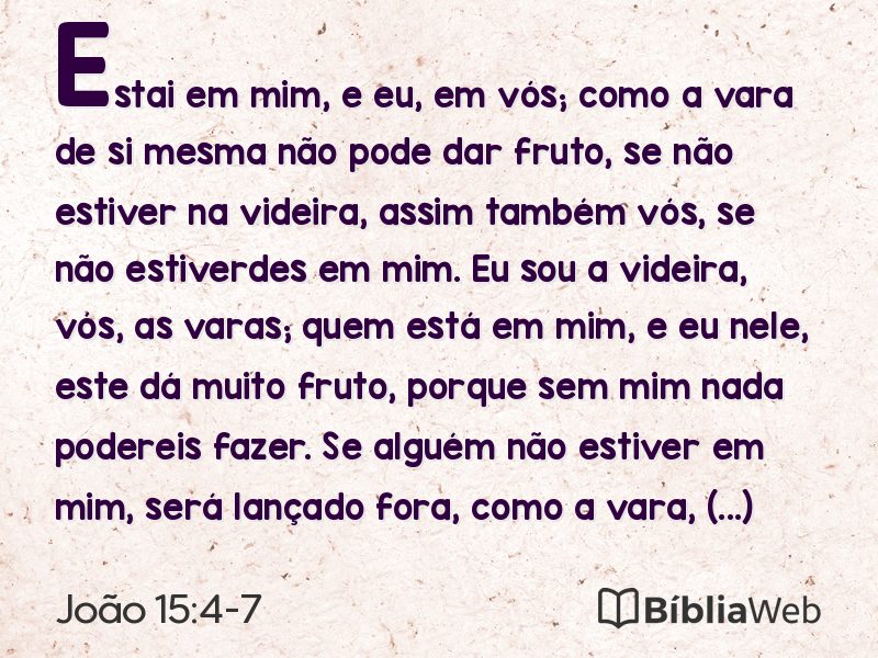 João 15:4-7 em imagem para compartilhar