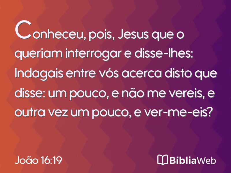 João 16:19 em imagem para compartilhar