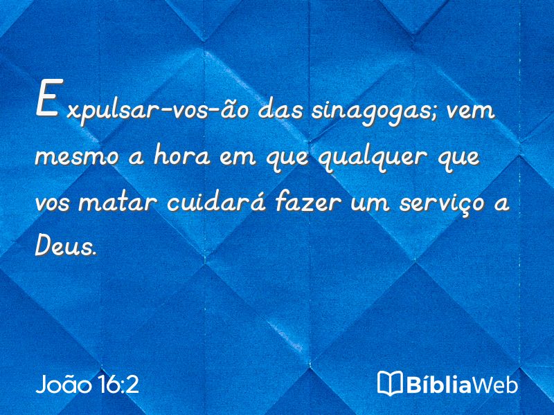 João 16:2 em imagem para compartilhar