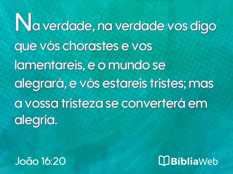 João 16:20 em imagem para compartilhar