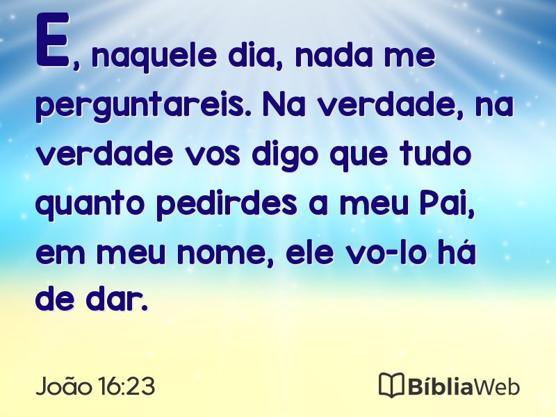 João 16:23 em imagem para compartilhar