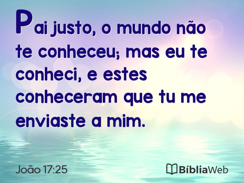 João 17:25 em imagem para compartilhar