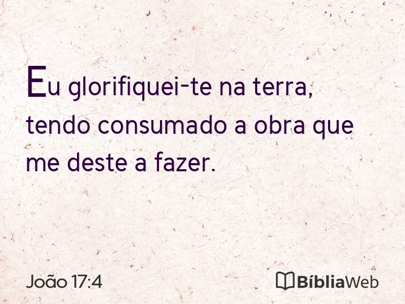 João 17:4 em imagem para compartilhar