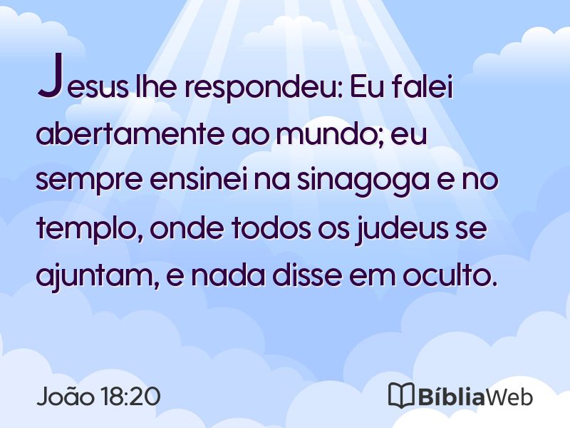 João 18:20 em imagem para compartilhar