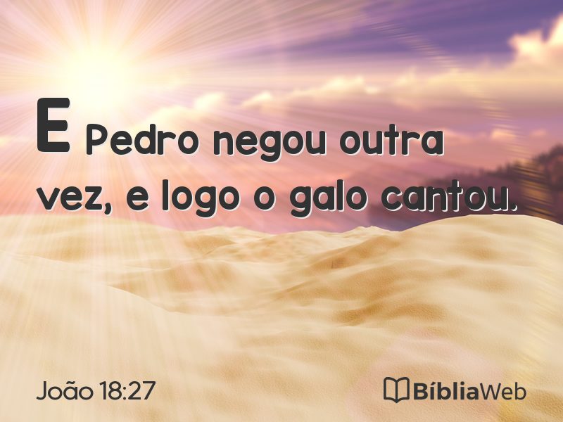 João 18:27 em imagem para compartilhar