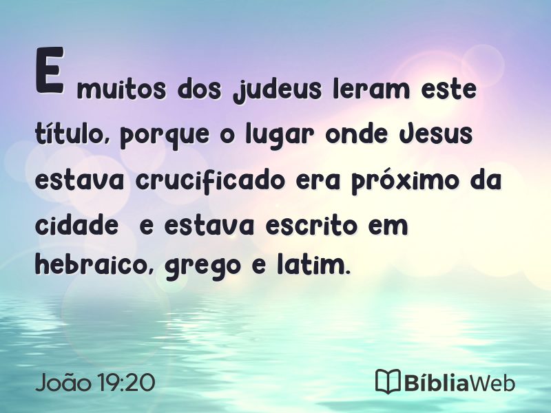 João 19:20 em imagem para compartilhar