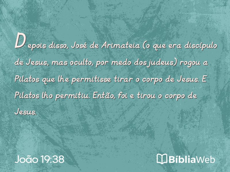 João 19:38 em imagem para compartilhar