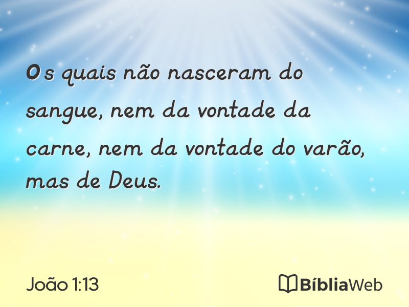 João 1:13 em imagem para compartilhar