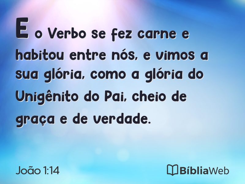 João 1:14 em imagem para compartilhar