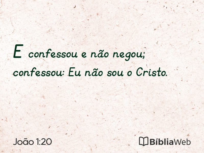 João 1:20 em imagem para compartilhar
