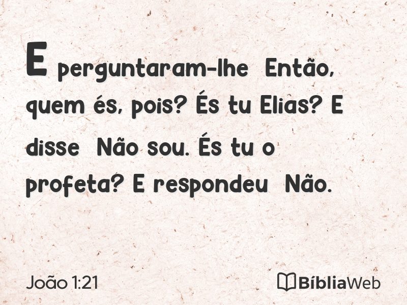 João 1:21 em imagem para compartilhar