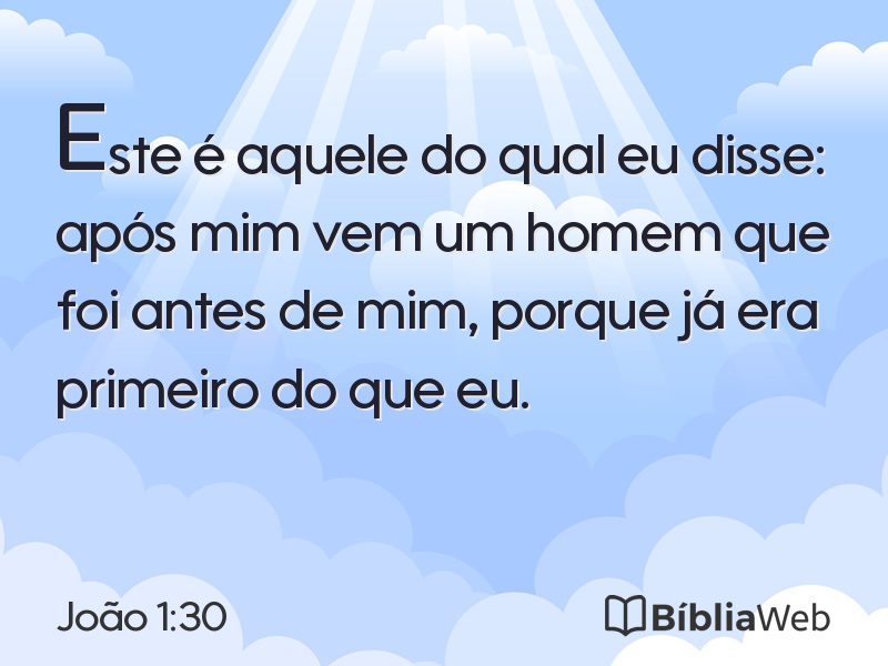 João 1:30 em imagem para compartilhar