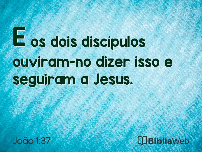 João 1:37 em imagem para compartilhar