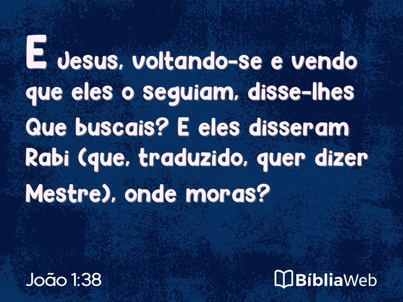 João 1:38 em imagem para compartilhar