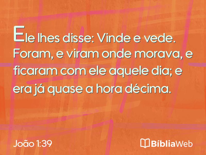 João 1:39 em imagem para compartilhar