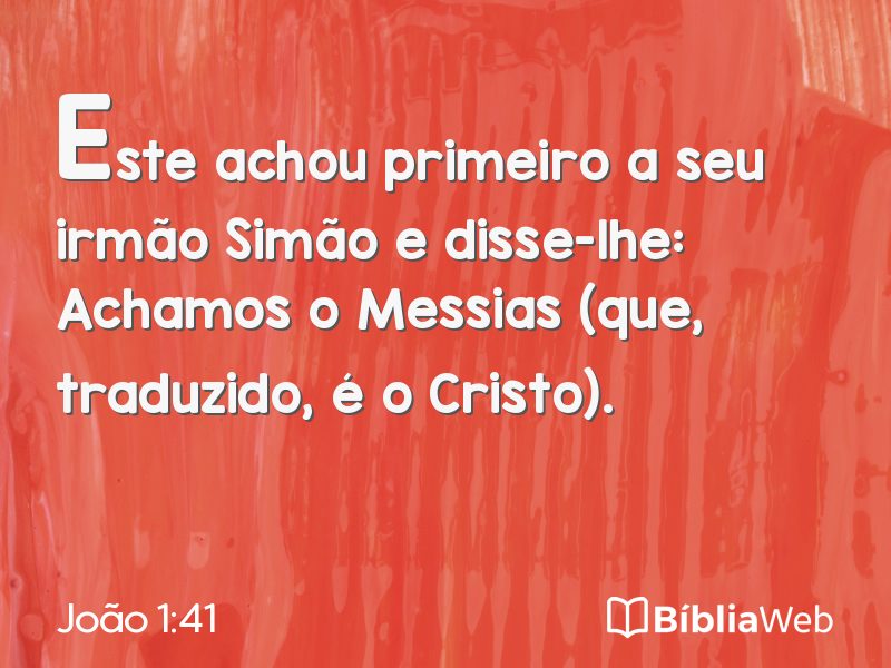 João 1:41 em imagem para compartilhar