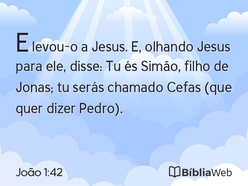 João 1:42 em imagem para compartilhar