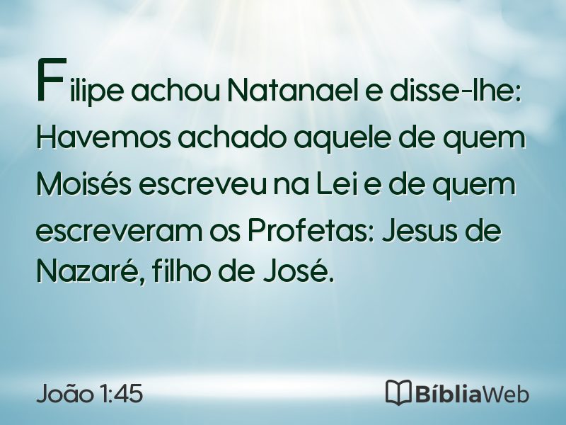João 1:45 em imagem para compartilhar