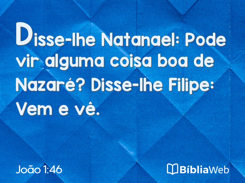 João 1:46 em imagem para compartilhar