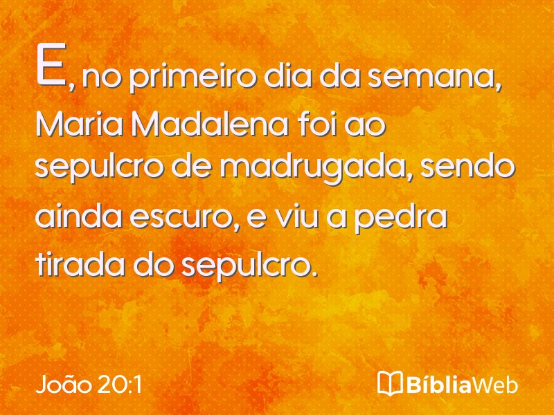 João 20:1 em imagem para compartilhar