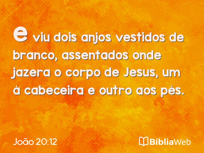 João 20:12 em imagem para compartilhar