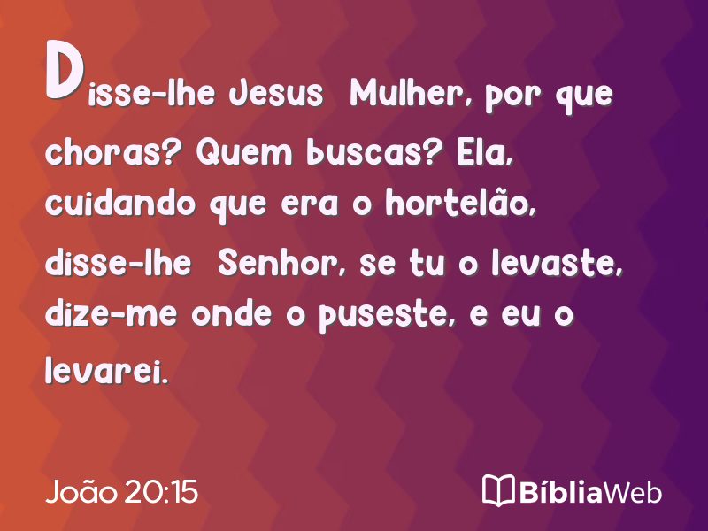 João 20:15 em imagem para compartilhar