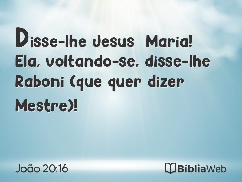 João 20:16 em imagem para compartilhar