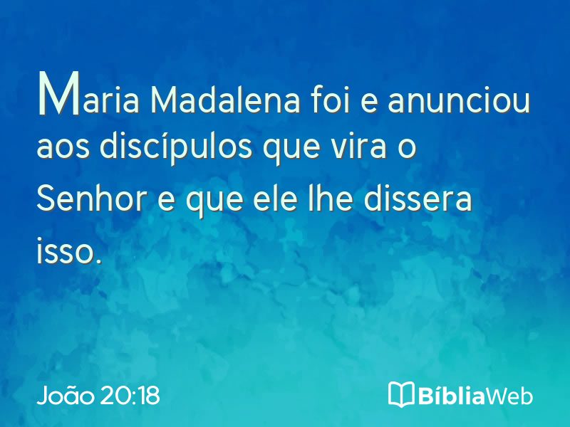 João 20:18 em imagem para compartilhar