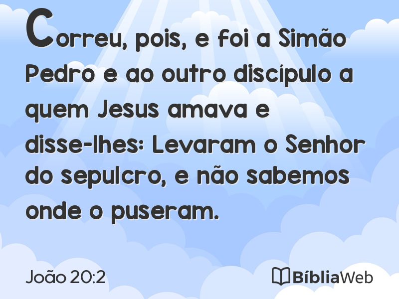 João 20:2 em imagem para compartilhar