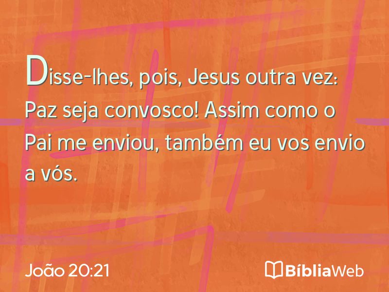 João 20:21 em imagem para compartilhar