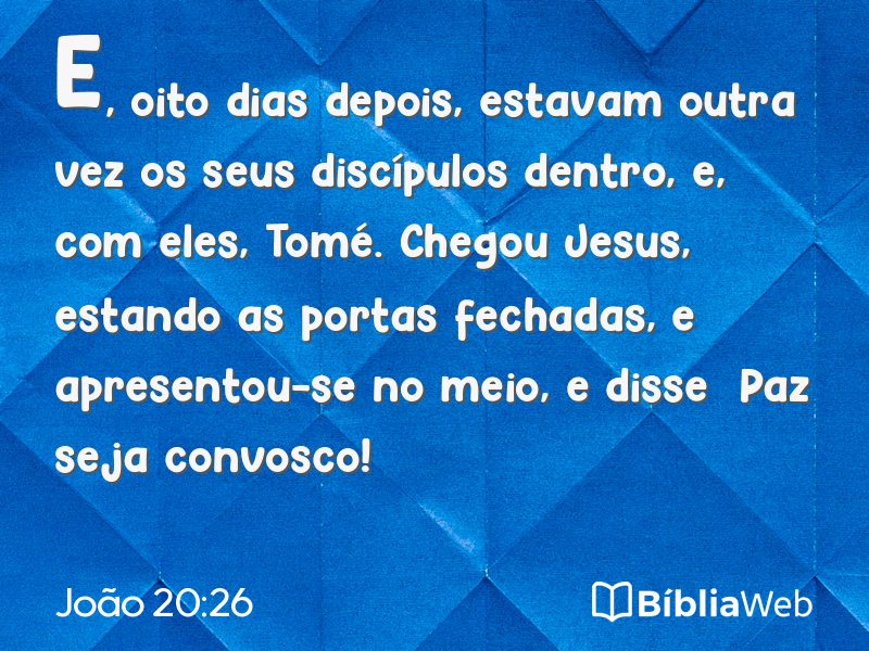 João 20:26 em imagem para compartilhar